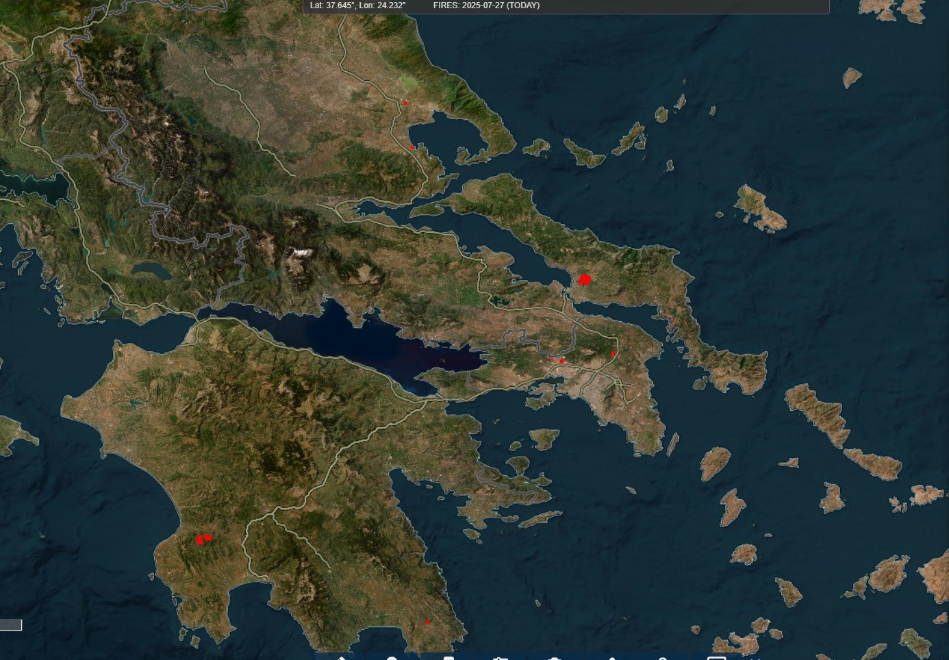 Φωτιά τώρα: Για δεύτερη μέρα η ΝASA καταγράφει τις πυρκαγιές στην Ελλάδα