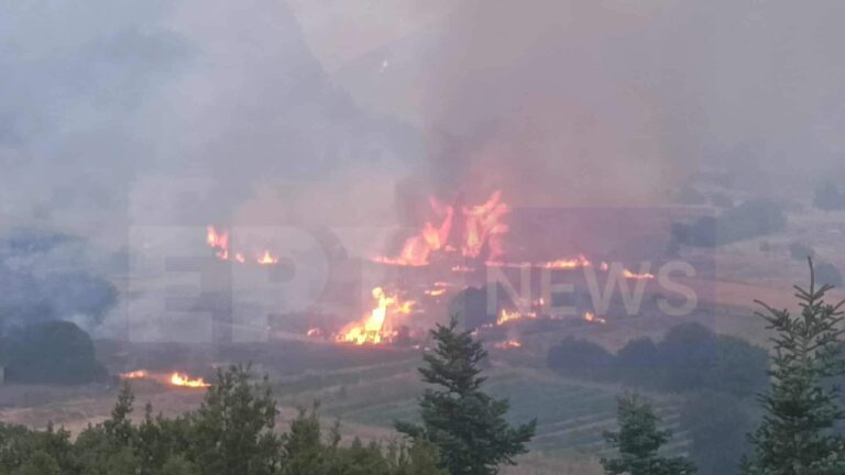 Ιωάννινα: Πυρκαγιά στα ελληνοαλβανικά σύνορα – Ήχησε το «112» για εκκένωση των οικισμών Κτίσματα και Νεοχώρι