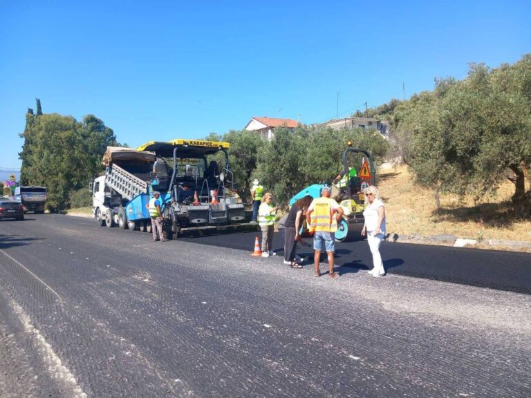 Εργασίες οδοστρωσίας στην επαρχιακή οδό Βόλου – Μικροθηβών