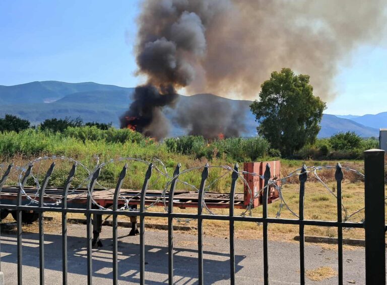 Καλαμάτα: Υπό έλεγχο η φωτιά στο συνοικισμό «Παναγάκια» στο Ασπρόχωμα (βίντεο)