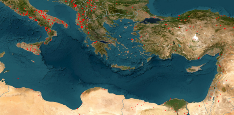 Πύρινα μέτωπα σε Ιταλία, Ελλάδα και Αφρική – Καταγραφή των πυρκαγιών στον χάρτη της NASA