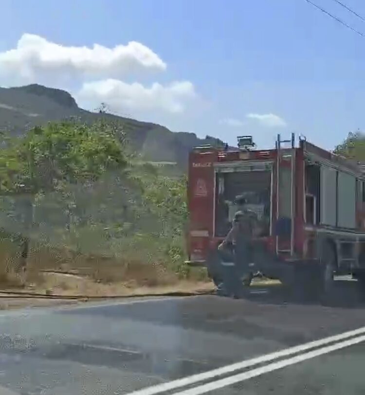 Ρέθυμνο: Άμεση η επέμβαση της Πυροσβεστικής στη φωτιά στον Επαρχιακό δρόμο Ρεθύμνου – Σπηλίου