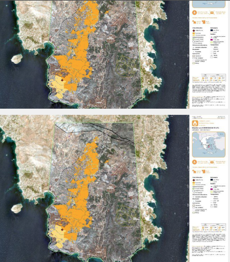 Φωτιά στην Κερατέα: Την τεράστια καταστροφή αποτυπώνει δορυφορική εικόνα