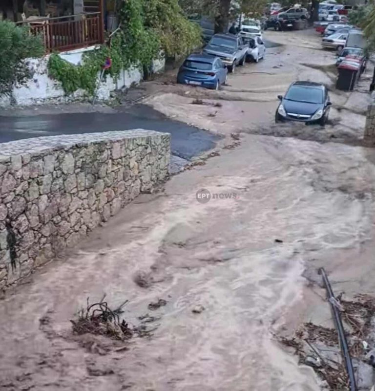 Έντονη βροχόπτωση στο Ηράκλειο της Κρήτης -Πλημμύρισαν οι δρόμοι μέσα σε λίγη ώρα
