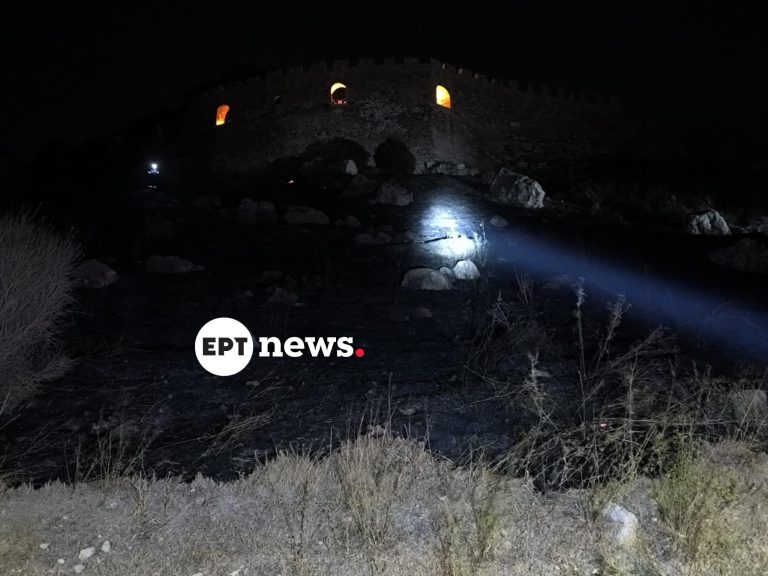 Λέσβος: Περιορίστηκε η φωτιά στην περιοχή του κάστρου – Έκαψε ξερά χόρτα