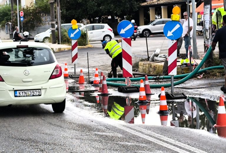 Κέρκυρα: Κλειστό το ένα ρεύμα κυκλοφορίας στην Εθνική Λευκίμμης