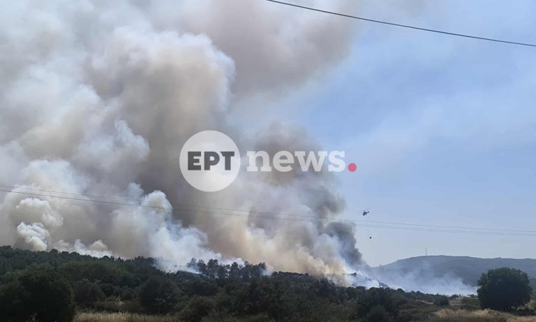 Φωτιά τώρα στην Λέσβο: Δύο εστίες στη Βρίσα – Μήνυμα του 112 (βίντεο)