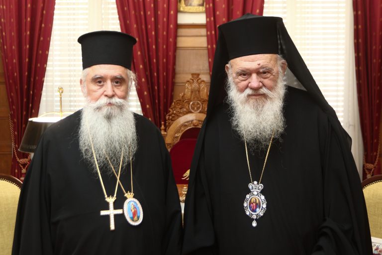 Επίσκεψη του Αρχιεπισκόπου Σινά Συμεών στον Αρχιεπίσκοπο Ιερώνυμο – «Να μιμηθούμε την πραότητά σας»