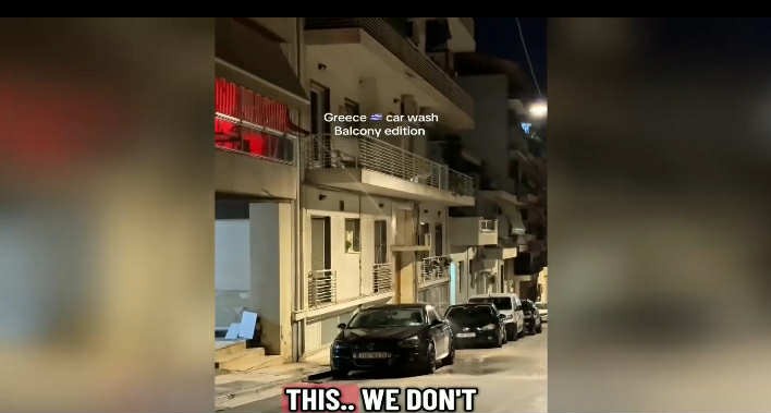 Ελληνική πατέντα κάνει τον γύρο του διαδικτύου –   Πώς να πλένετε το αυτοκίνητο από το μπαλκόνι