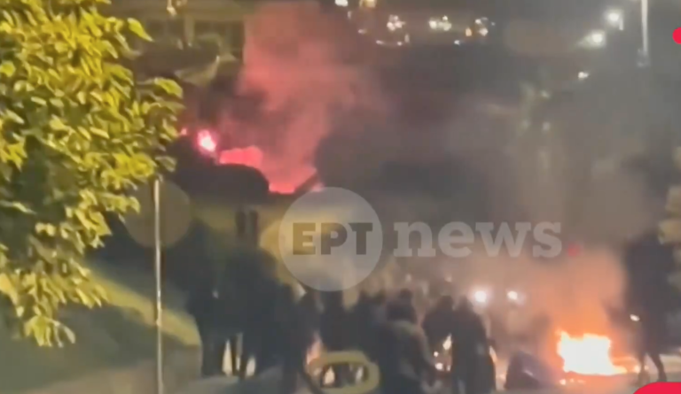 Θεσσαλονίκη: Κουκουλοφόροι έβαλαν φωτιά σε κάδους και έστησαν πύρινα οδοφράγματα- Δεν έγιναν προσαγωγές