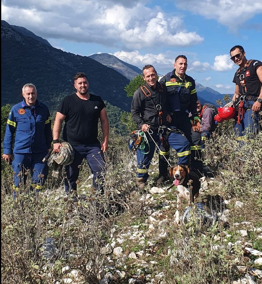 Συγκλονιστική διάσωση τριών σκύλων από χαράδρα στο φαράγγι του Καλαμά