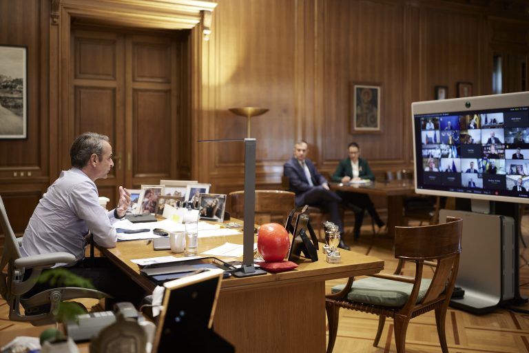 Στην τηλεδιάσκεψη ηγετών του ΕΛΚ συμμετείχε ο Κ. Μητσοτάκης: «Δίκαιη και διαρκής ειρήνη με αξιοπρέπεια για την Ουκρανία»