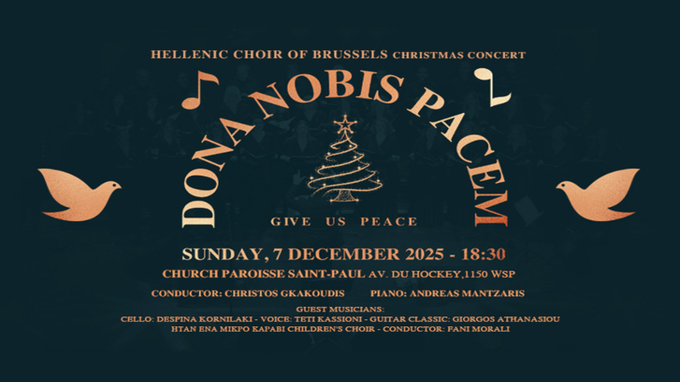 Ελληνική Χορωδία Βρυξελλών: Μια Χριστουγεννιάτικη Συναυλία με ισχυρό μήνυμα ειρήνης στις 7 Δεκεμβρίου