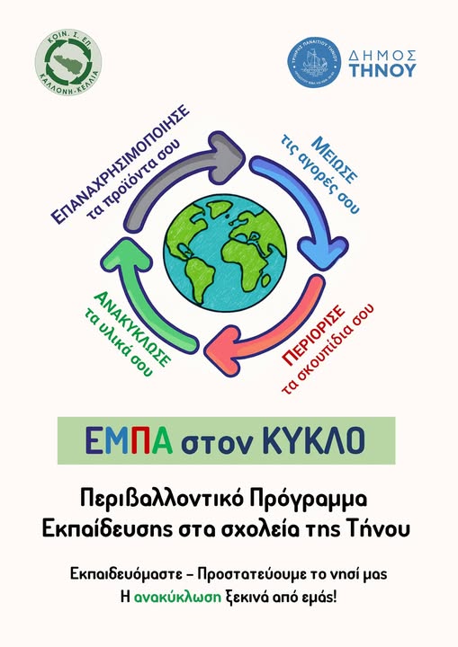 «’Εμπα στον κύκλο»: Εκπαιδευτικά σεμινάρια κυκλικής οικονομίας στα σχολεία της Τήνου