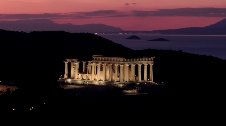 Φωτίστηκε ο ναός της Αφαίας στην Αίγινα, στο πλαίσιο του έργου ανάδειξης του μνημείου