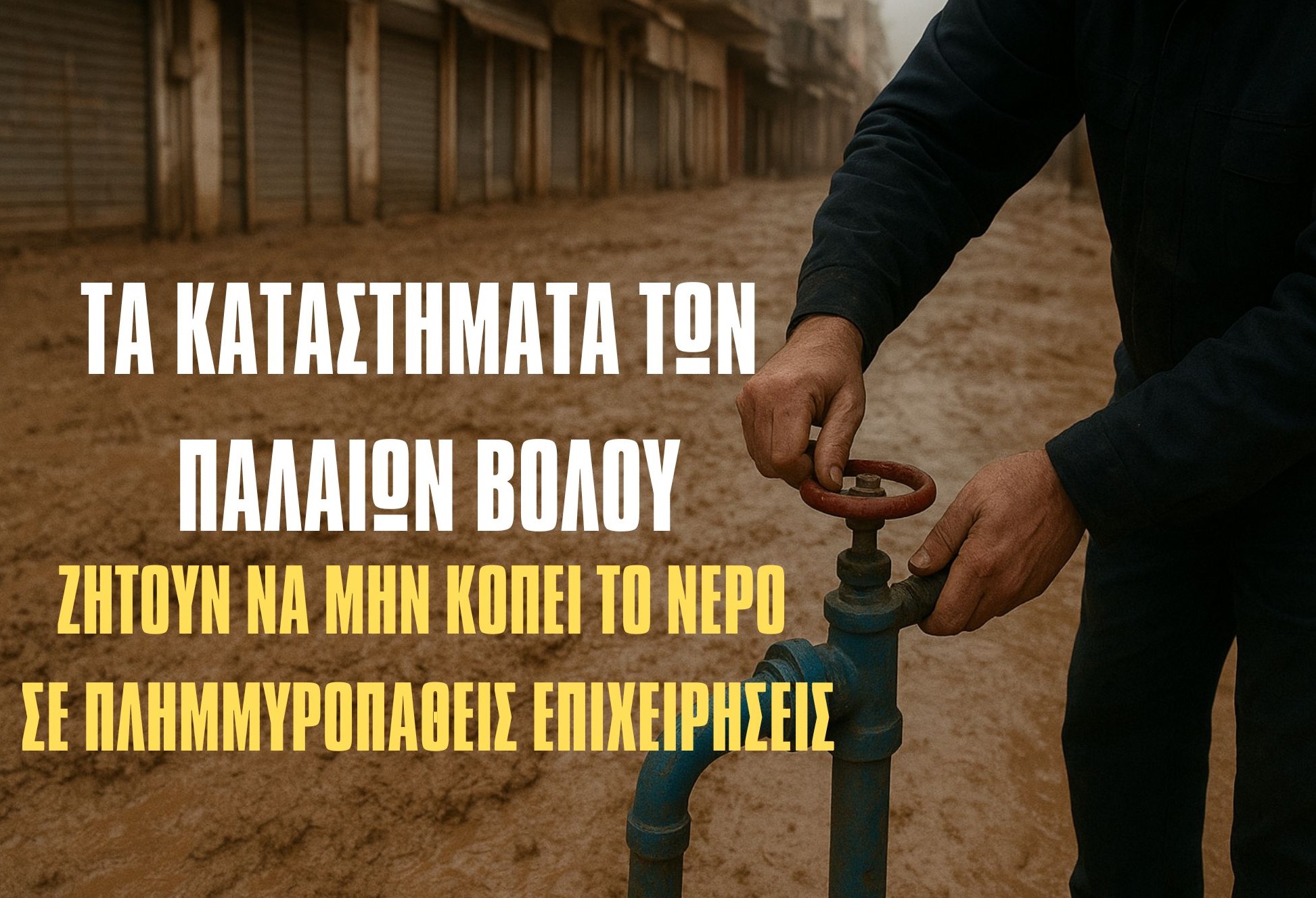 Διαμαρτυρία καταστηματαρχών των Παλαιών Βόλου – Μαγαζιά κατεστραμμένα από τις πλημμύρες κινδυνεύουν τώρα και με… διακοπή νερού