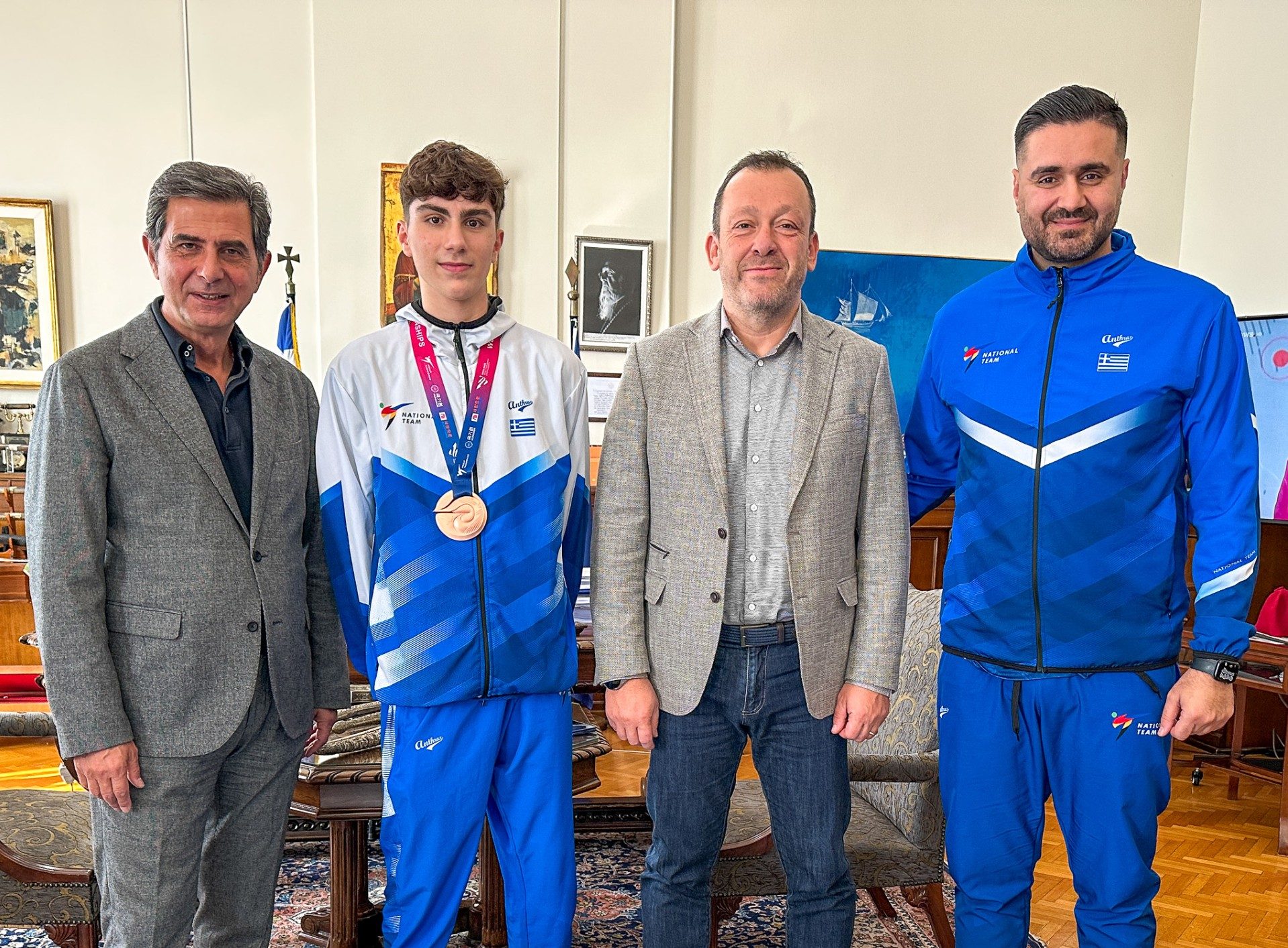 Τον Παγκόσμιο Πρωταθλητή Taekwondo Αριστείδη Νικόλαο Ψαρρό υποδέχτηκε ο Υφυπουργός Εσωτερικών Κ.Γκιουλέκας