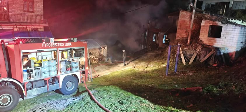 Ανηλίκιο Μετσόβου: Δύο σπίτια παραδόθηκαν στις φλόγες, μάχη της Πυροσβεστικής