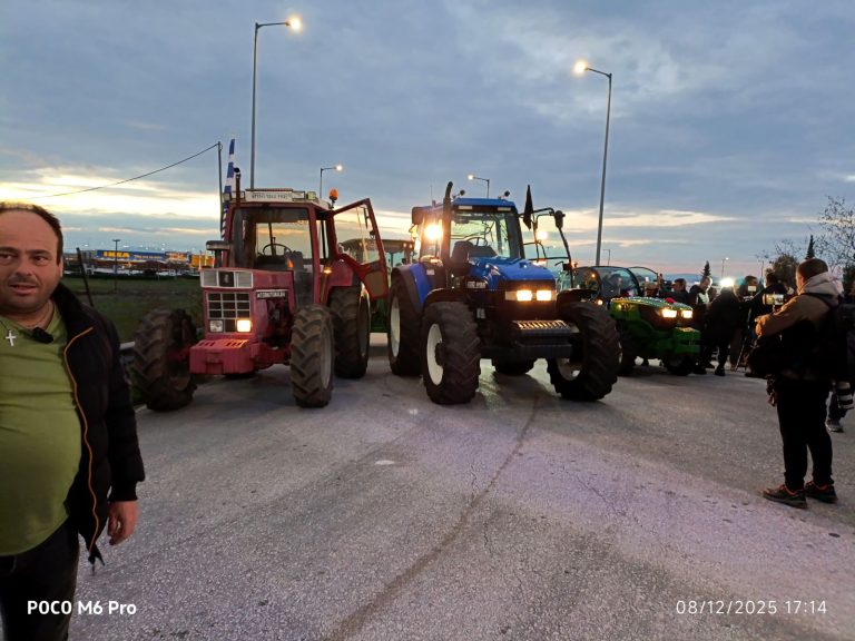 Δίωρο μπλόκο και στις παρακαμπτήριους στον κόμβο της Νίκαιας