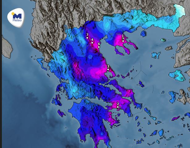Εθνικό Αστεροσκοπείο-Meteo: Ξεπέρασε τα 260 χιλιοστά το ύψος βροχής στη Βλυχάδα Αττικής – Στο Νεοχώρι Χαλκιδικής το μεγαλύτερο ύψος