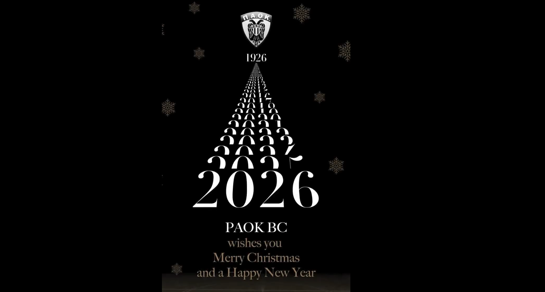 Οι ευχές της ΚΑΕ ΠΑΟΚ για την ημέρα των Χριστουγέννων σε Ελληνικά, Αγγλικά και Λιθουανικά