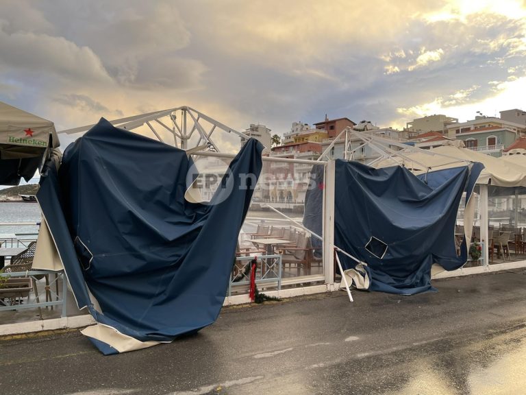 Άγιος Νικόλαος Κρήτης: Ριπές 10 μποφόρ σάρωσαν την πόλη – Ζημιές και σε ελαιόδεντρα