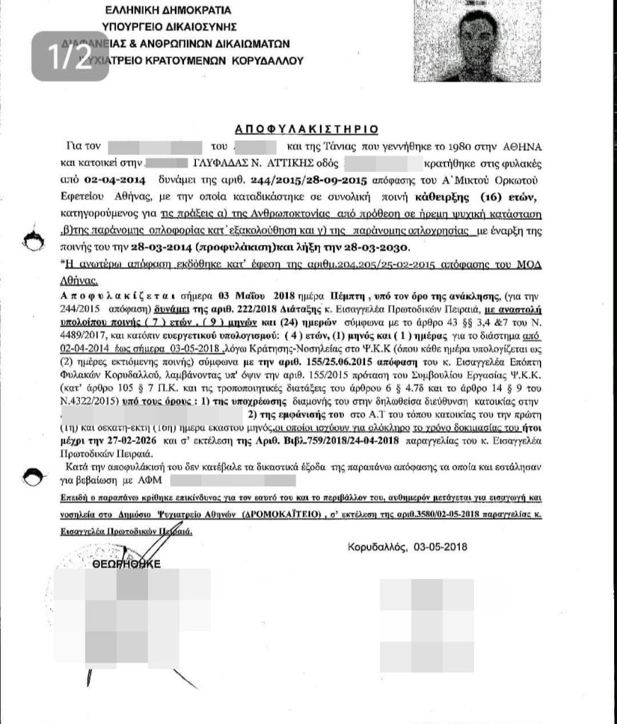 Γλυφάδα: Πώς ο 46χρονος αποφυλακίστηκε μετά τη δολοφονία της μητέρας του και σκότωσε και τον πατέρα του