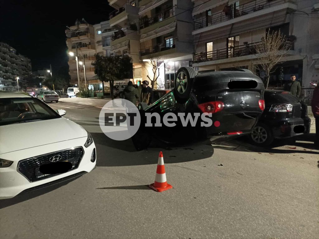 Σέρρες: Αναποδογύρισε αυτοκίνητο μετά από τροχαίο
