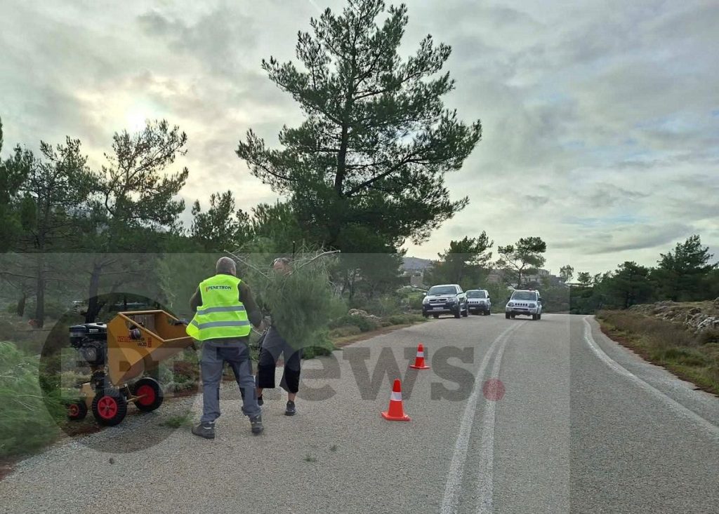 Αυγώνυμα Χίου: Καθάρισαν το δρόμο γύρω από το χωριό τους