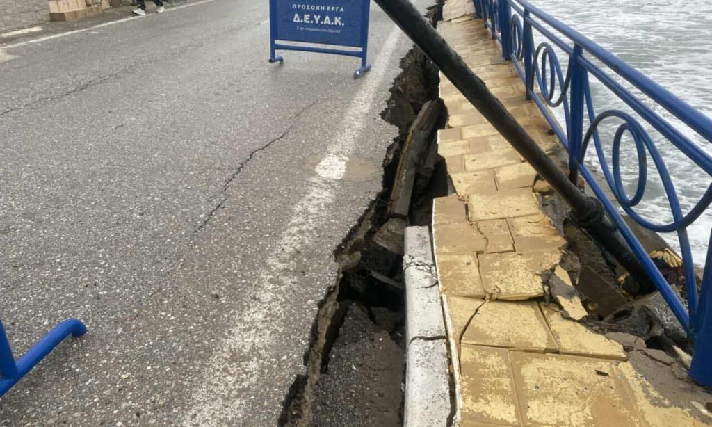 Κως: Σοβαρές ζημιές από την κακοκαιρία στο λιμάνι της Κεφάλου