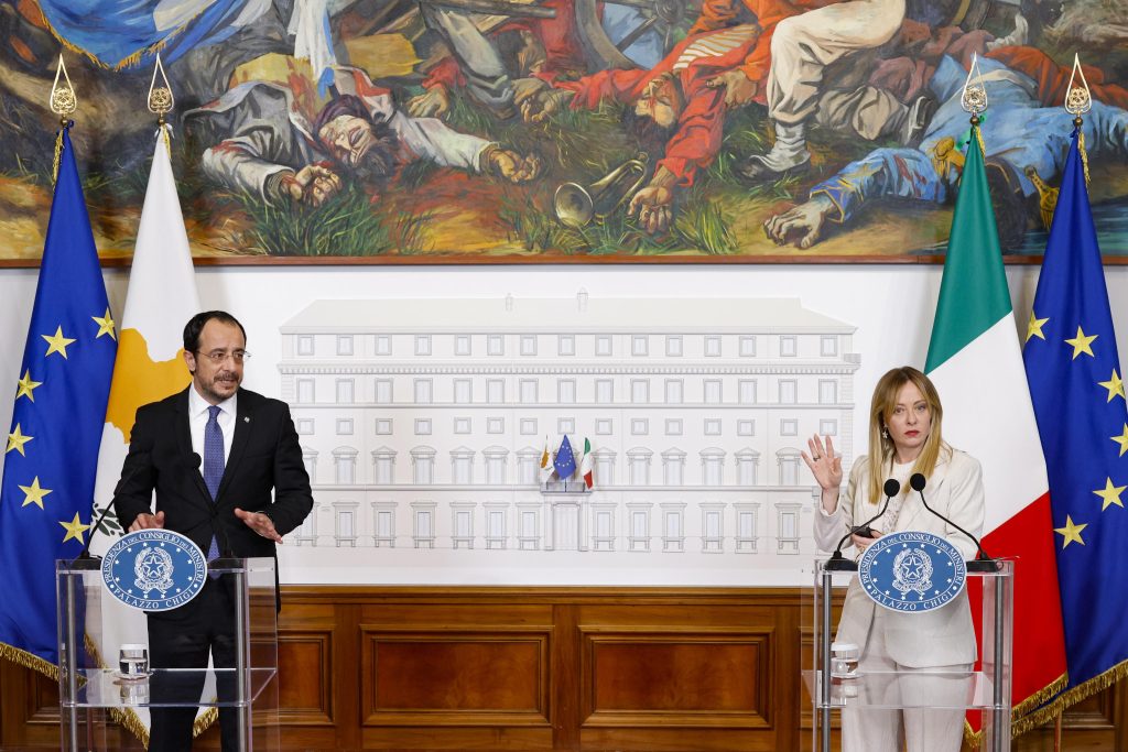 Ιταλία: Συνάντηση του Κύπριου προέδρου Νίκου Χριστοδουλίδη με την Ιταλίδα πρωθυπουργό Τζόρτζια Μελόνι