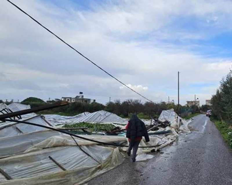 Λασίθι: Ανεμοστρόβιλος χτύπησε θερμοκήπια στην Ιεράπετρα