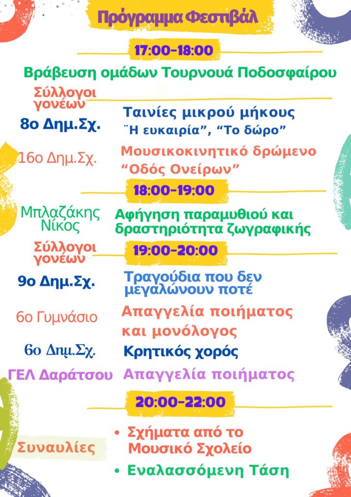 Χανιά: Το Σάββατο το 1ο Φεστιβάλ μαθητικής δημιουργίας στον πεζόδρομο της Κοραή