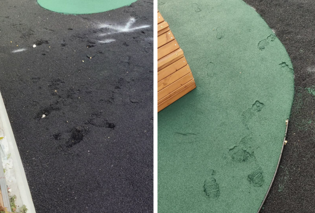 Θεσσαλονίκη: Κατέστρεψαν το δάπεδο πριν καν στεγνώσει σε ανακατασκευασμένη παιδική χαρά