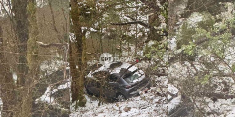 Ιωάννινα: Εγκλωβισμένοι από το χαλάζι στο Πάπιγκο – Όχημα στον γκρεμό, όλοι σώοι