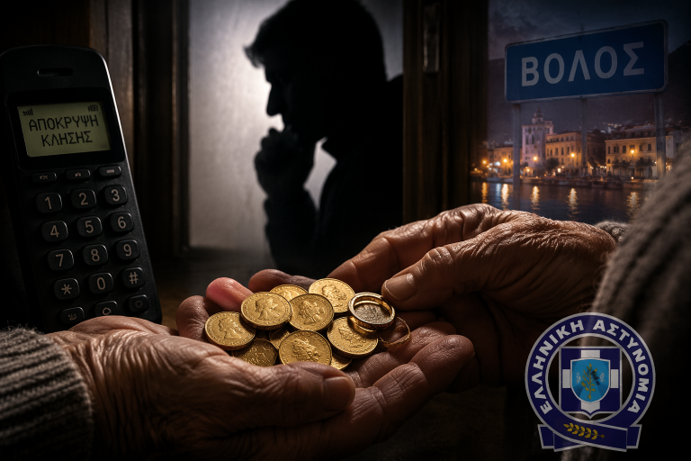 Βόλος: Ηλικιωμένη παρέδωσε 21 χρυσές λίρες σε 28χρονο που παρίστανε τον λογιστή