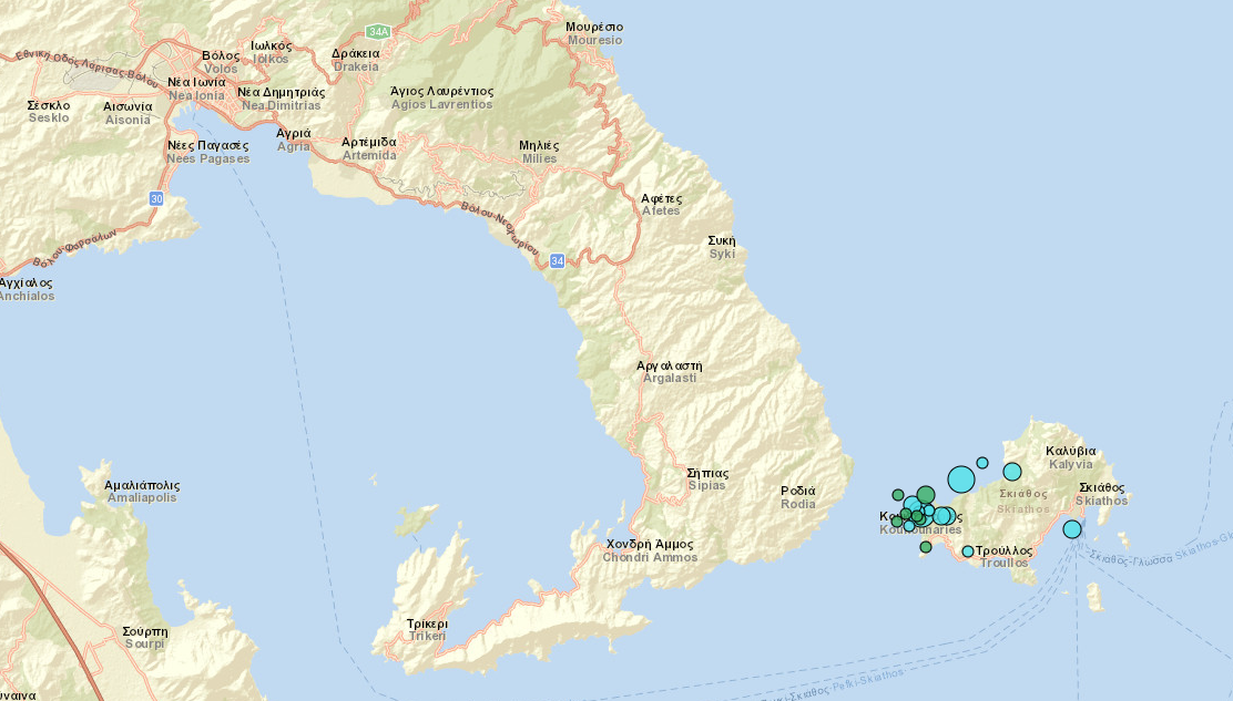 Δεύτερος σεισμός στη Σκιάθο – Μετά τα 4,7 Ρίχτερ, νέα δόνηση 4,9 βαθμών