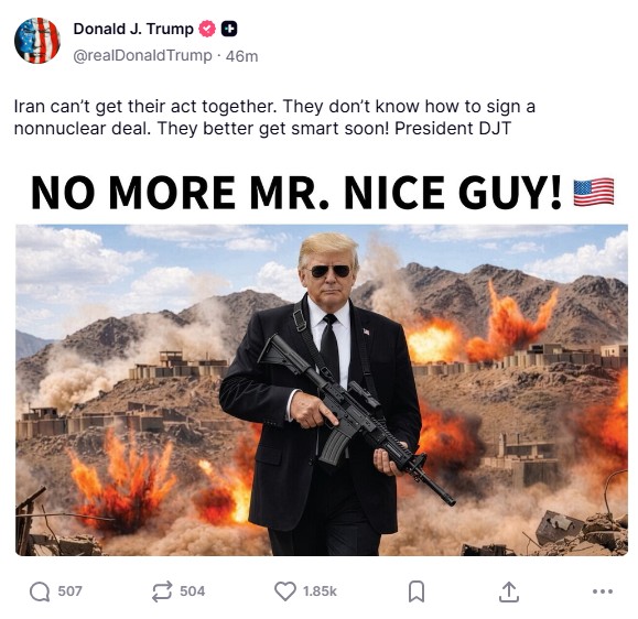 Απειλές Τραμπ: Τέρμα το καλό παιδί – Το Ιράν πρέπει να λογικευτεί σύντομα