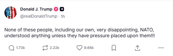 Νέα επίθεση Τραμπ σε ΝΑΤΟ: Δεν καταλαβαίνουν τίποτα αν δεν τους ασκηθεί πίεση