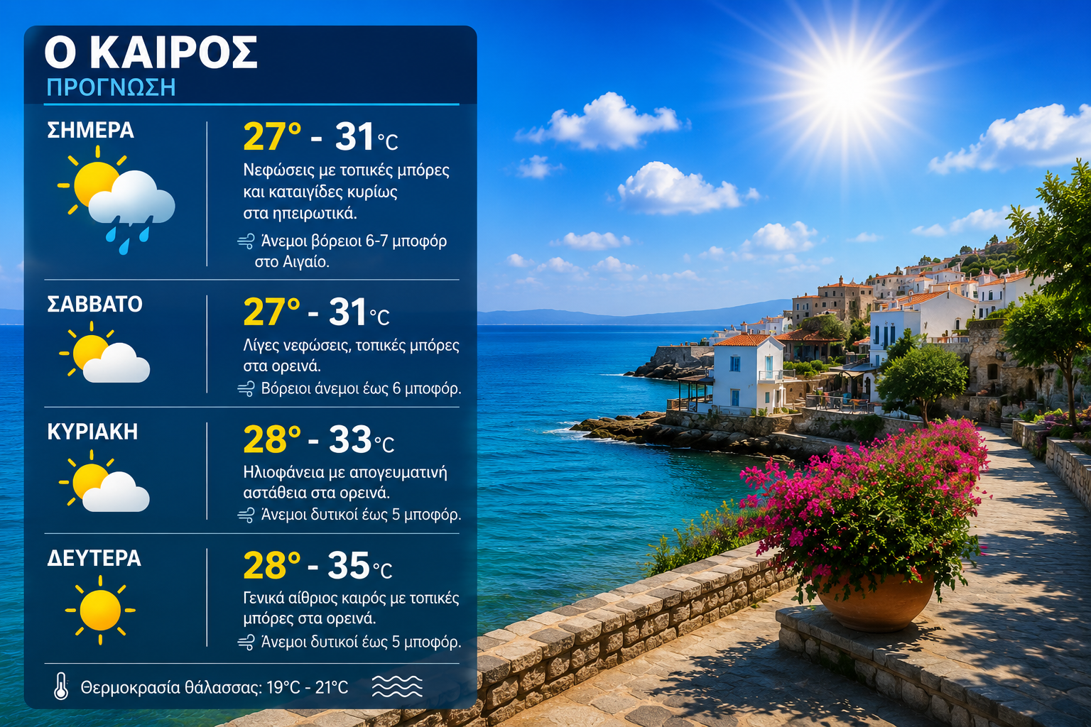 Καιρός: Πτώση της θερμοκρασίας σήμερα, ιδανικές συνθήκες για το τριήμερο του Αγίου Πνεύματος – Πρόγνωση από την Ο. Παπαβγούλη
