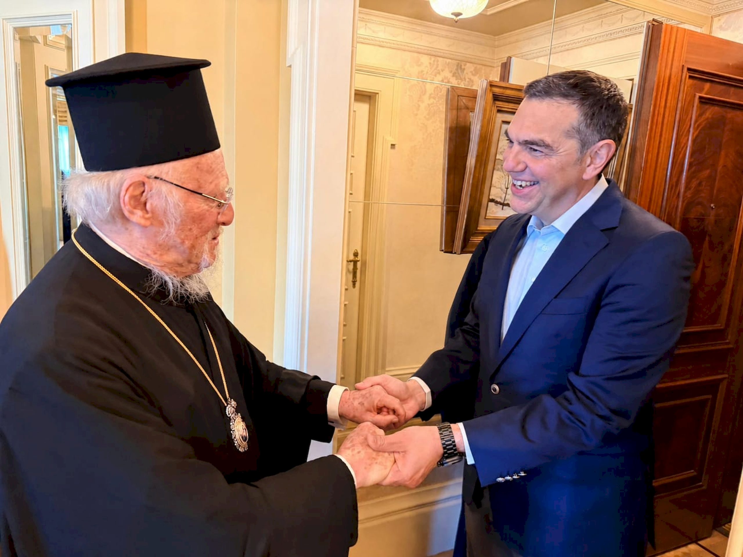 Δεκτός από τον Οικουμενικό Πατριάρχη έγινε ο τέως πρωθυπουργός Αλέξης Τσίπρας