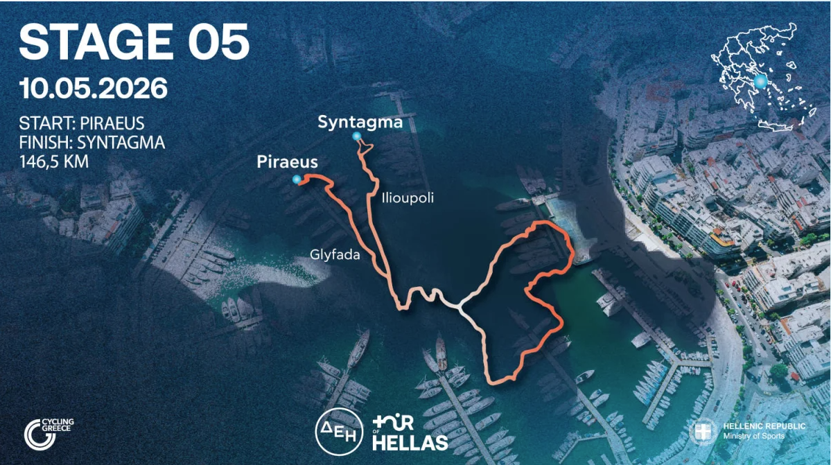 «ΔΕΗ Tour Of Hellas 2026»: Οι κυκλοφοριακές ρυθμίσεις σε ισχύ από τον Πειραιά ως το Σύνταγμα
