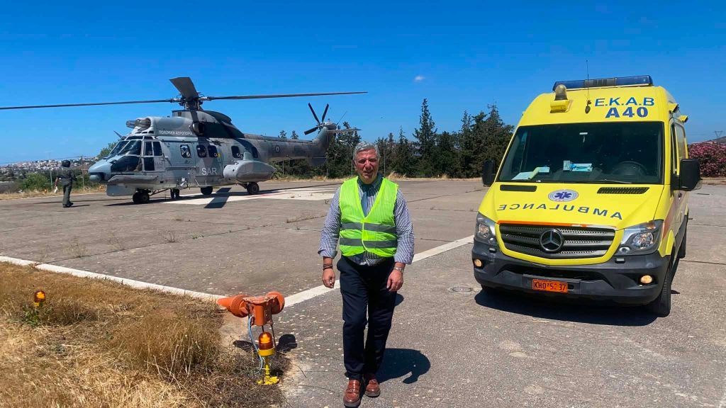 Αεροδιακομιδή ναυτικού στο Νοσοκομείο Χανίων