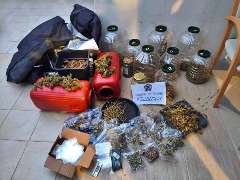 Eργαστήριο παραγωγής κάνναβης εντοπίστηκε σε αγροικία στη Ρόδο