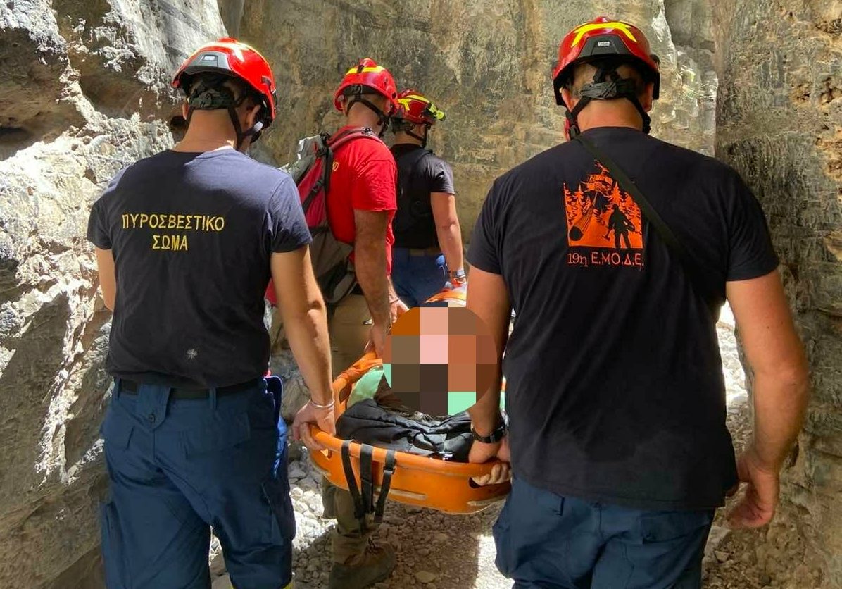 Χανιά: Διάσωση 59χρονης τραυματισμένης περιπατήτριας στο Φαράγγι των Ανύδρων