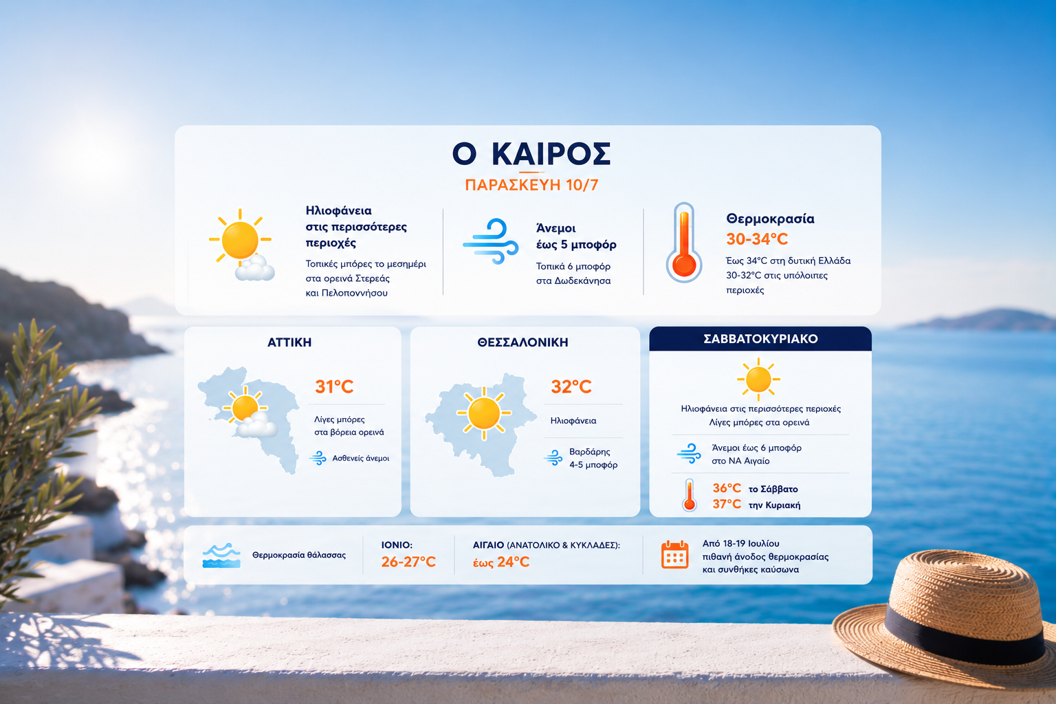 Καιρός: Καλοκαιρινό το Σαββατοκύριακο – Περιορίζονται οι μπόρες, ανεβαίνει σταδιακά η θερμοκρασία