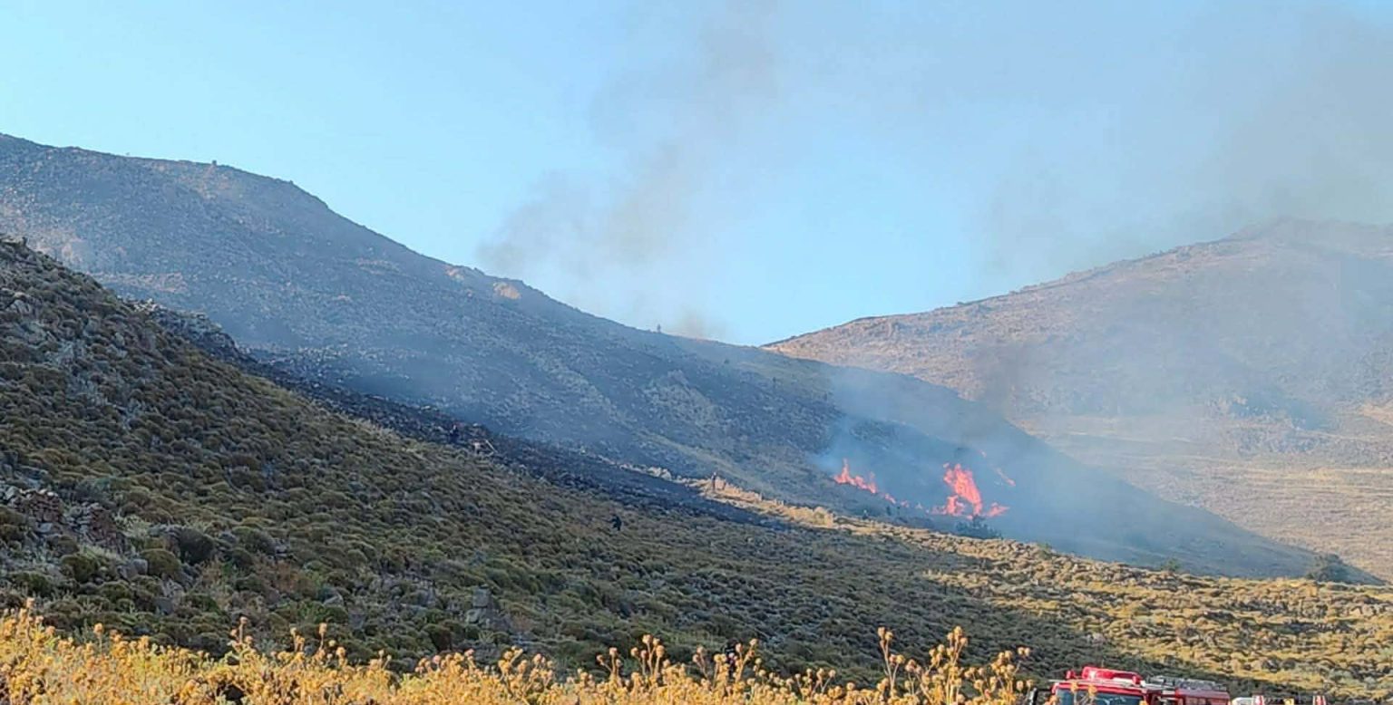 Πυρκαγιά σε χαμηλή βλάστηση στη Σκάλα Ερεσού