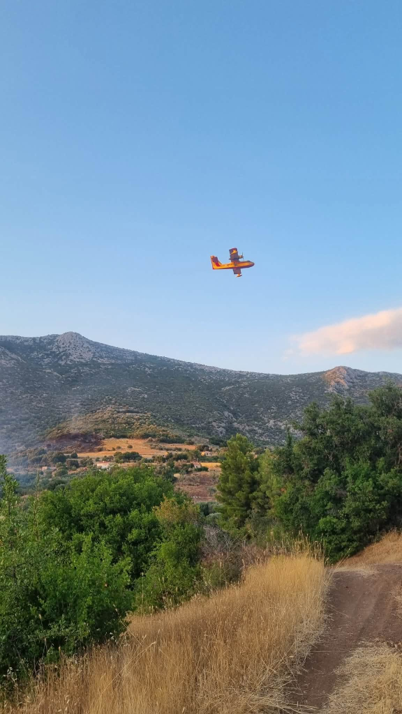 Καλύτερη η εικόνα της φωτιάς στην Αγία Ελένη Τροιζηνίας