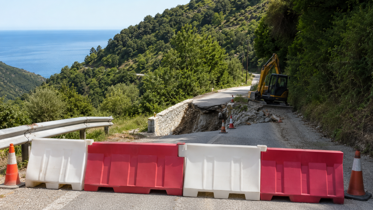 Κλειστή η περιφερειακή οδός Μουρεσίου-Αη Γιάννη Πηλίου λόγω αποκατάστασης ζημιών