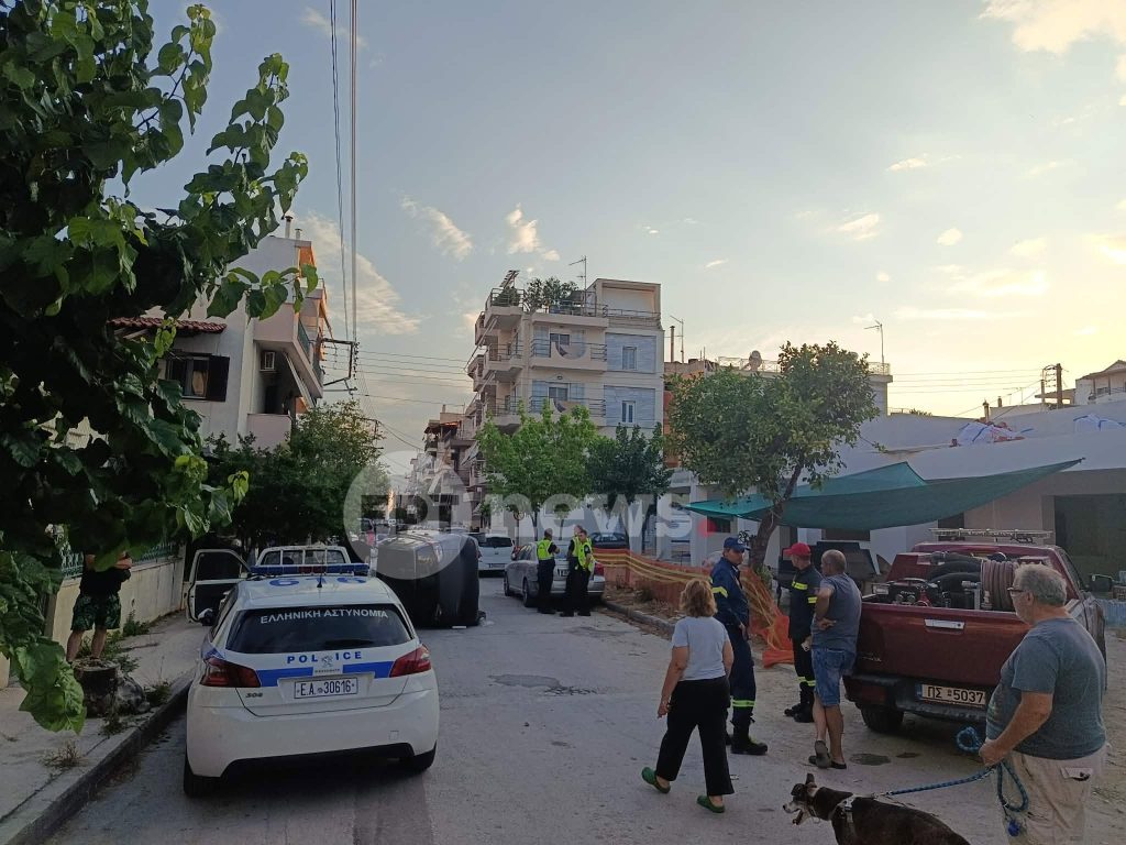 Βόλος: Ανατροπή αυτοκινήτου στη Νέα Ιωνία
